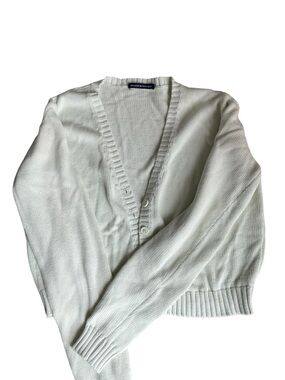 Brandy Melville Off-White V-Neck Button Cardigan